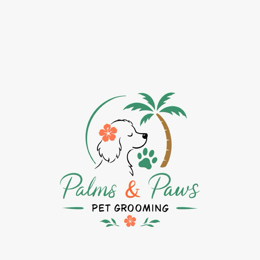 Palms & Paws Grooming Logo